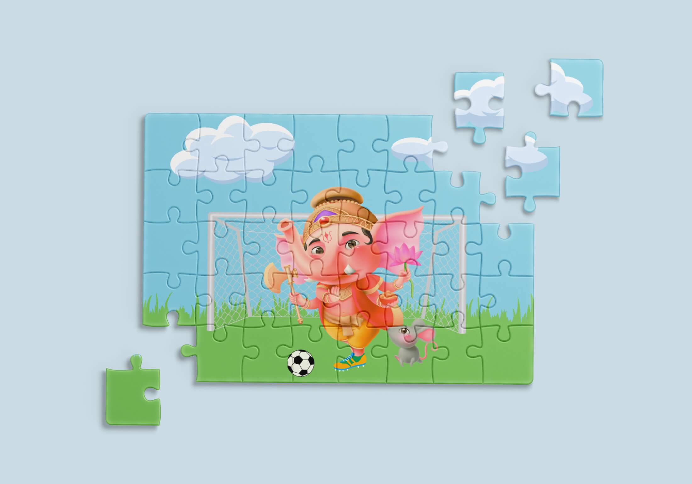 Mighty Ganesha Plays Soccer
