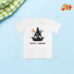 Lord Shiva Graphic Tee with "Breathe. OM. Transform" message.