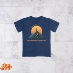 Determination Conquers All T-Shirt with Sanskrit phrase - Navy