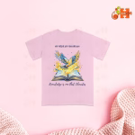 Knowledge is Liberation Indian T-Shirt - Sanskarity Adult Tee - Knowledge is one that Liberates in LightPink